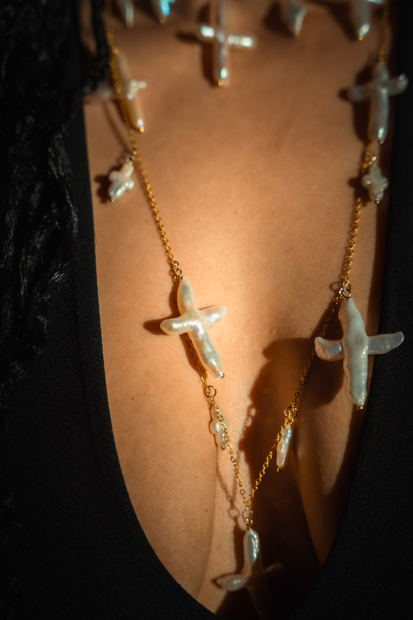 LAYERED CROSS NECKLACE