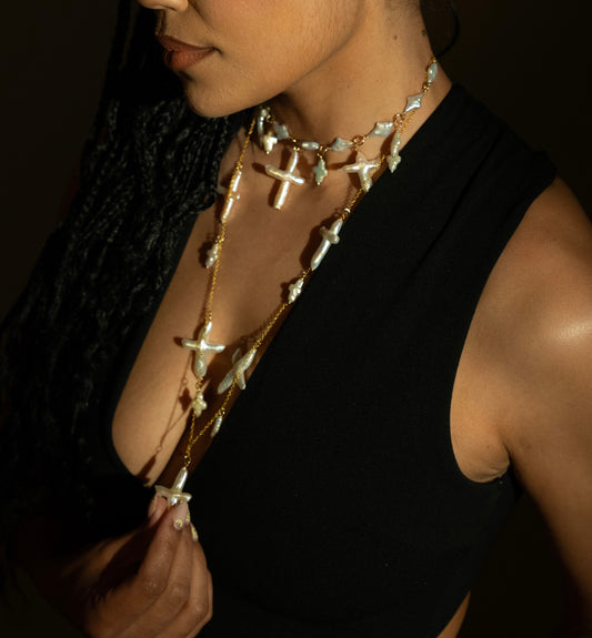 LAYERED CROSS NECKLACE